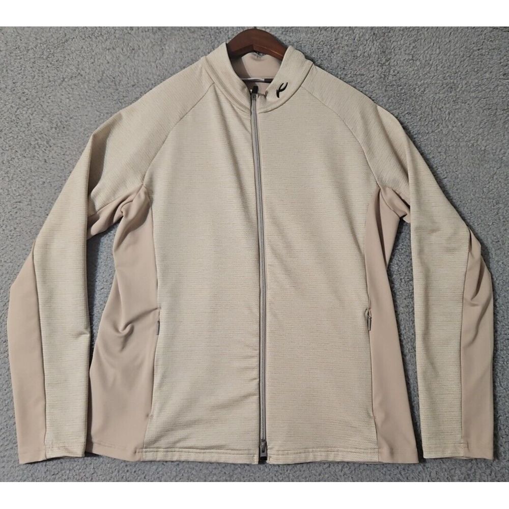 KJUS‎ Emelia Midlayer Golf Jacket Women's Size 2XL 44 Beige Tan Full Zip